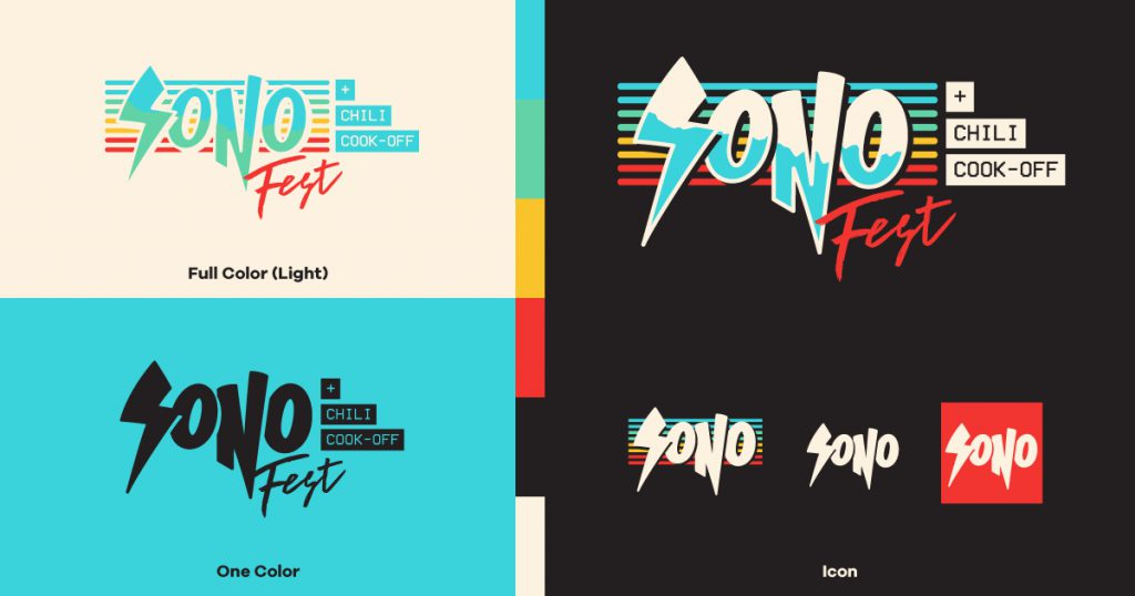 SoNo Fest branding and colors