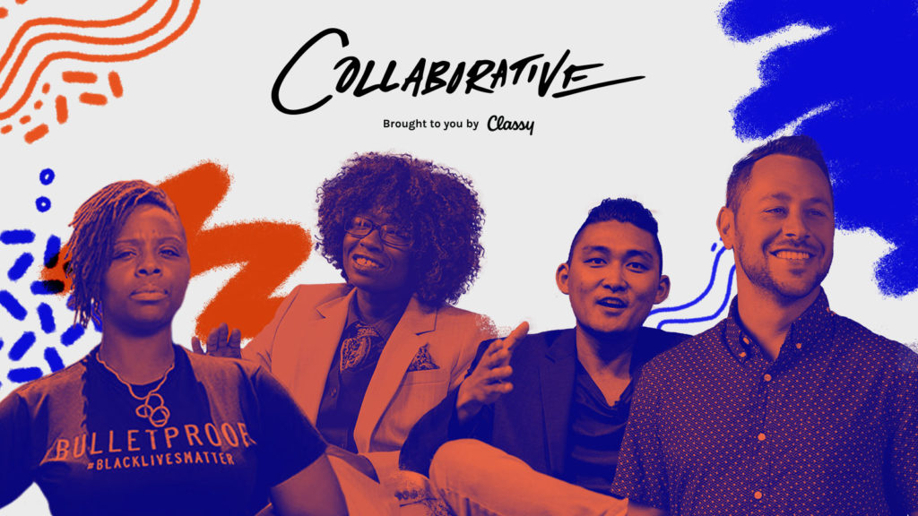 Patrisse Cullors, Atiya Martin, Danny Kim and Scot Chisholm under the Collaborative logo