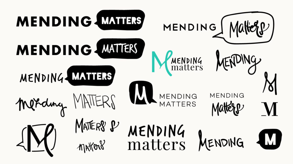 Mending Matters logo sketches