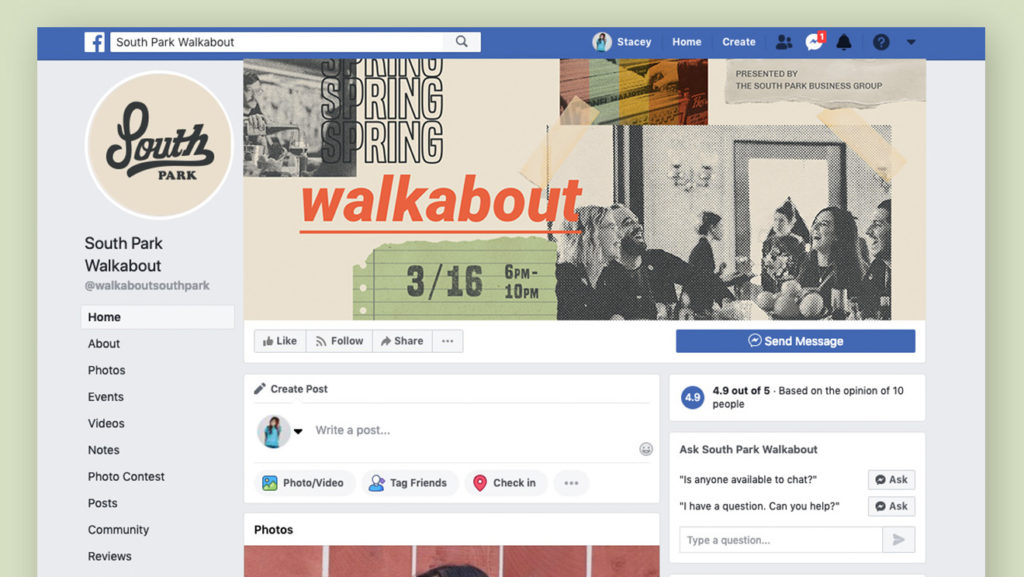 Facebook event header for Walkabout mockup